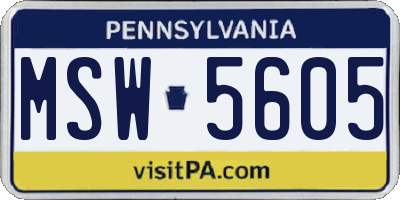 PA license plate MSW5605
