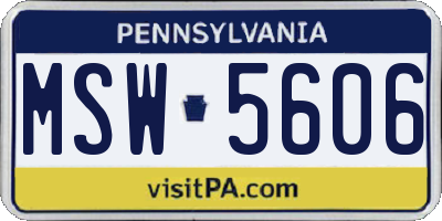 PA license plate MSW5606