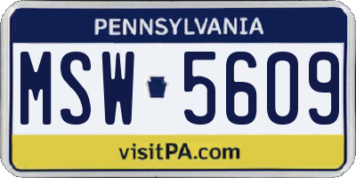 PA license plate MSW5609