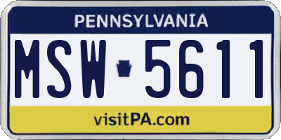 PA license plate MSW5611