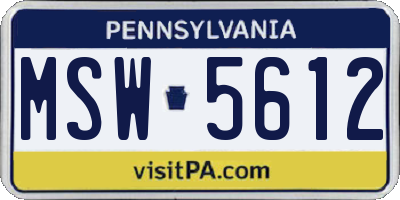 PA license plate MSW5612