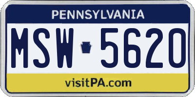 PA license plate MSW5620