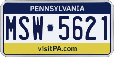PA license plate MSW5621