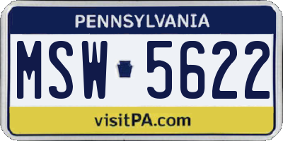 PA license plate MSW5622