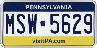 PA license plate MSW5629