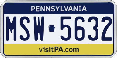 PA license plate MSW5632