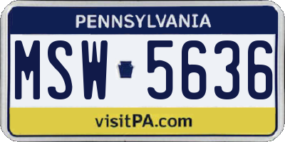 PA license plate MSW5636