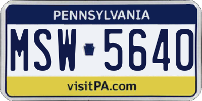 PA license plate MSW5640