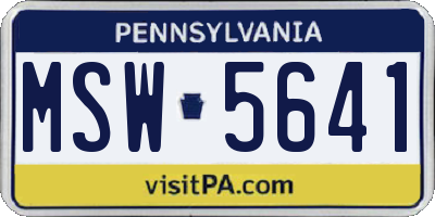 PA license plate MSW5641