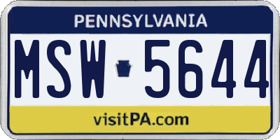 PA license plate MSW5644