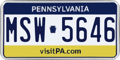 PA license plate MSW5646