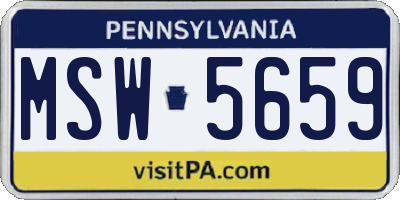 PA license plate MSW5659