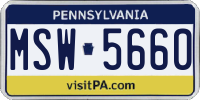 PA license plate MSW5660
