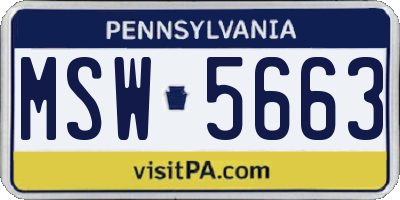 PA license plate MSW5663