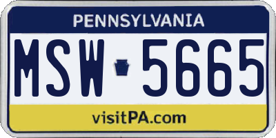 PA license plate MSW5665