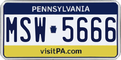 PA license plate MSW5666
