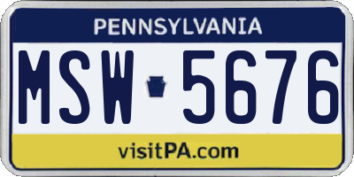 PA license plate MSW5676