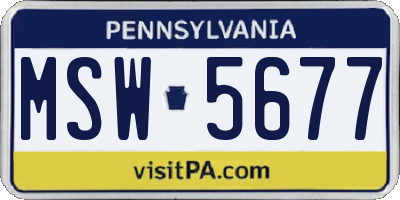 PA license plate MSW5677