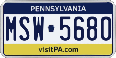 PA license plate MSW5680