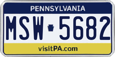 PA license plate MSW5682