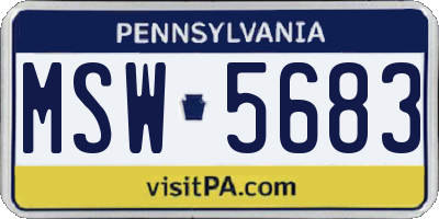 PA license plate MSW5683