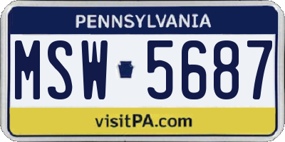 PA license plate MSW5687