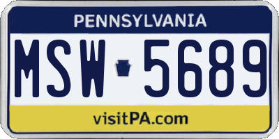 PA license plate MSW5689