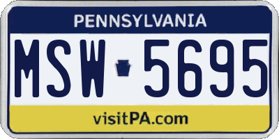 PA license plate MSW5695