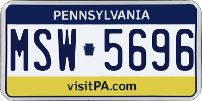 PA license plate MSW5696