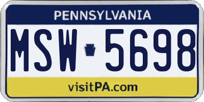 PA license plate MSW5698