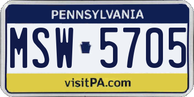 PA license plate MSW5705