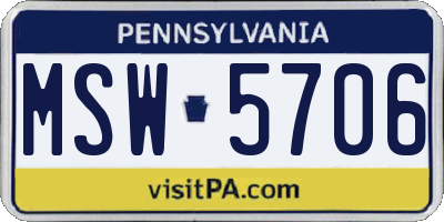 PA license plate MSW5706