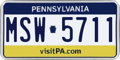 PA license plate MSW5711