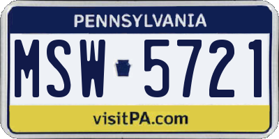 PA license plate MSW5721