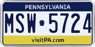 PA license plate MSW5724