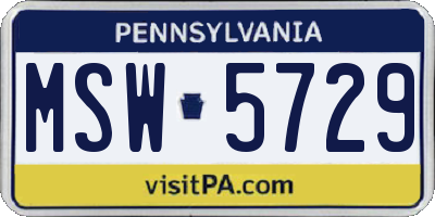 PA license plate MSW5729