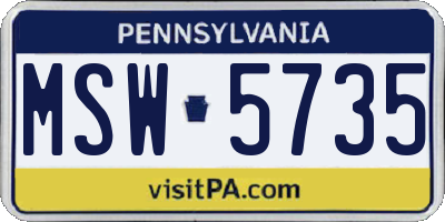 PA license plate MSW5735