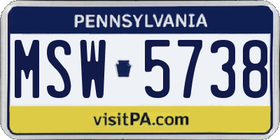 PA license plate MSW5738