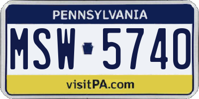 PA license plate MSW5740