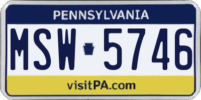 PA license plate MSW5746