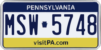 PA license plate MSW5748