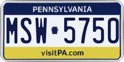 PA license plate MSW5750