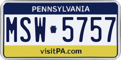 PA license plate MSW5757