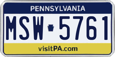 PA license plate MSW5761