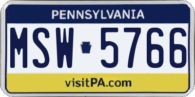 PA license plate MSW5766