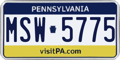 PA license plate MSW5775