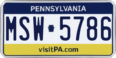 PA license plate MSW5786