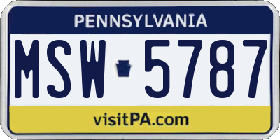 PA license plate MSW5787