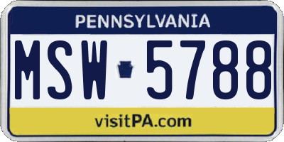 PA license plate MSW5788