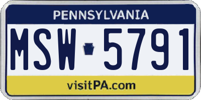 PA license plate MSW5791